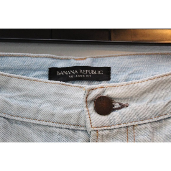 New Banana Republic Nettle Selvedge Relaxed Fit Jean Bleach Blue Men's 35 H14458 - Picture 10 of 13